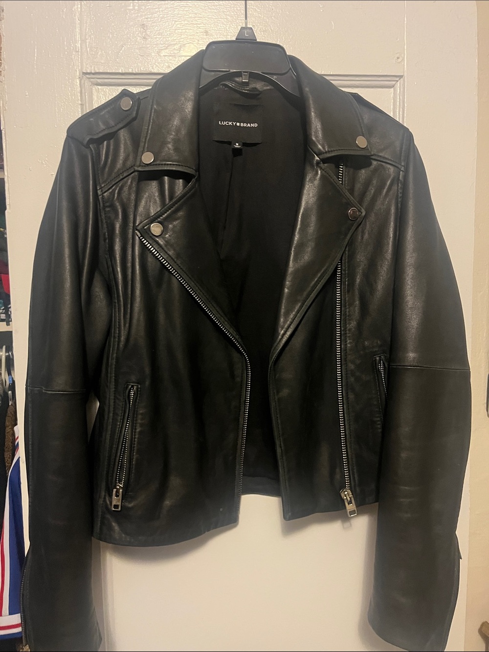 Lucky Brand Black Leather Biker Jacket